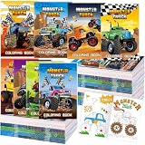 Estune 40 Pcs Coloring Books Party Favor for Kids Coloring Book Set Mini Small Color Booklets Goodie Bag Stuffers Gift Classroom Home (Monster Truck)