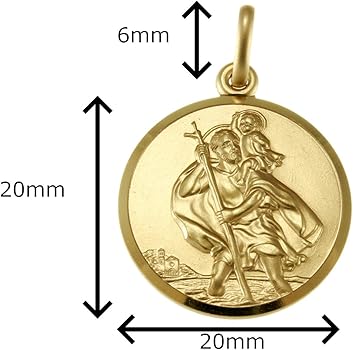 Vintage Particolare 9ct Oro Giallo St.Christopher Ciondolo - Foto 9
