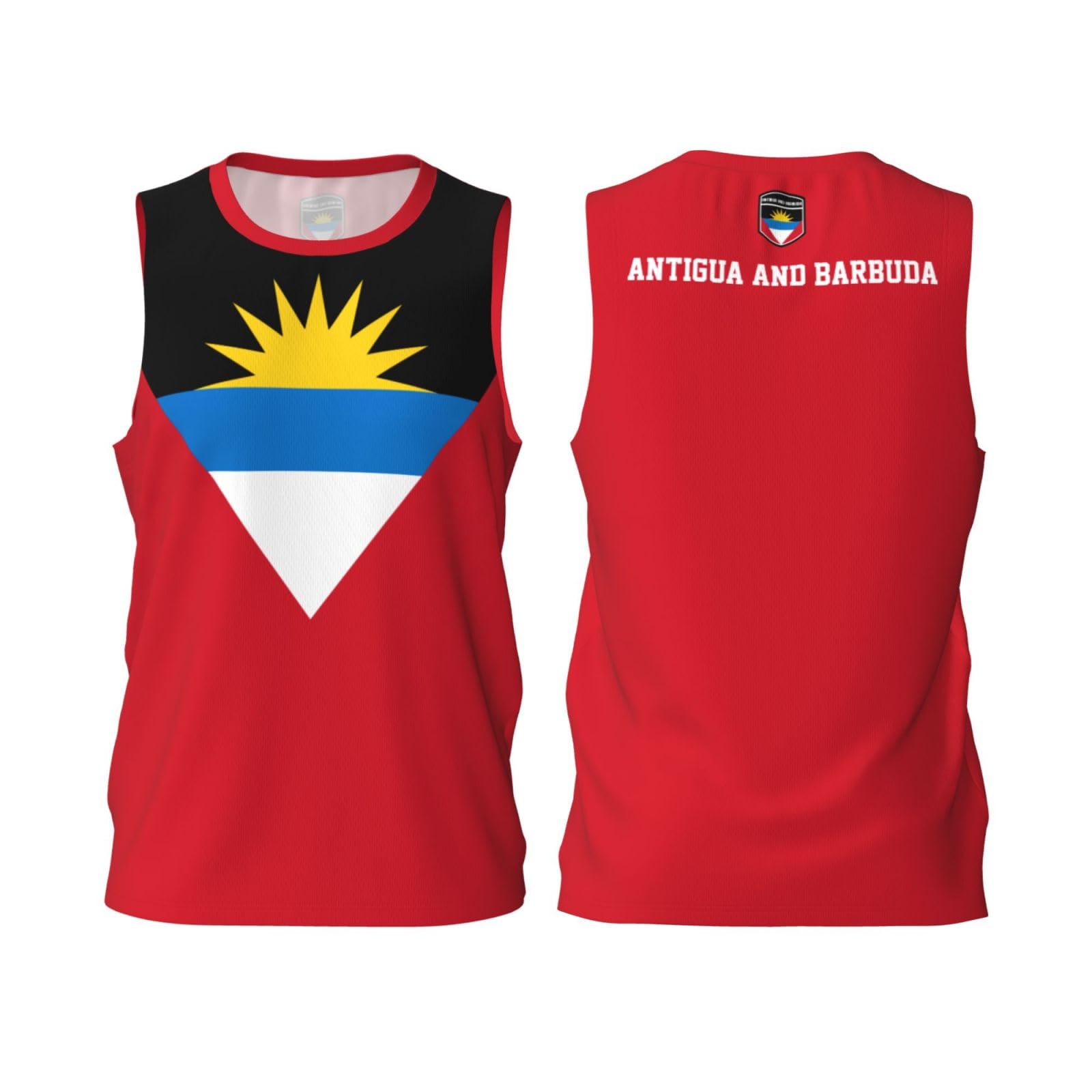 Antigua and Barbuda Flag Basketball Jersey Sports Jerseys for Men Running Fitness Training Sleeveless T Shirt