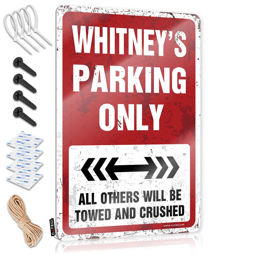 Fzfn Colour Whitney's Parking Only Funny Wall Signs Necessities Decorative | Rustic Sweet Hanging Art For House Living Room(20X30cm)