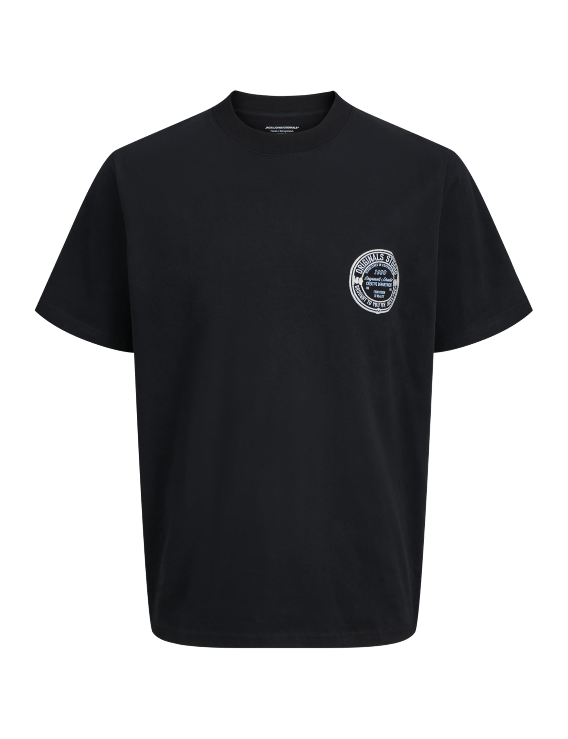 JACK & JONES Joryork Chest Tee SS Crew Neck, Black, L