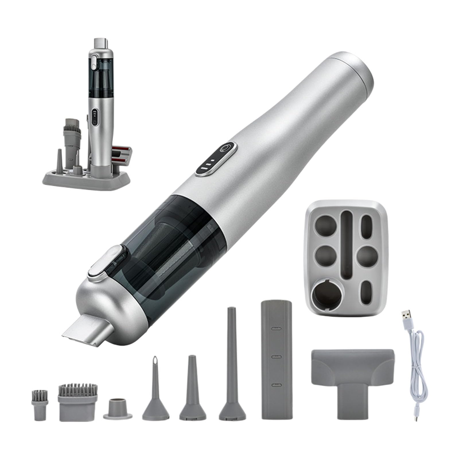Kaeltsyn Lightweight Cordless Cleaner with Multiple Attachments 0.25L Container 38Min Usage Time for Multi Area Maintenance Handheld Vacuum