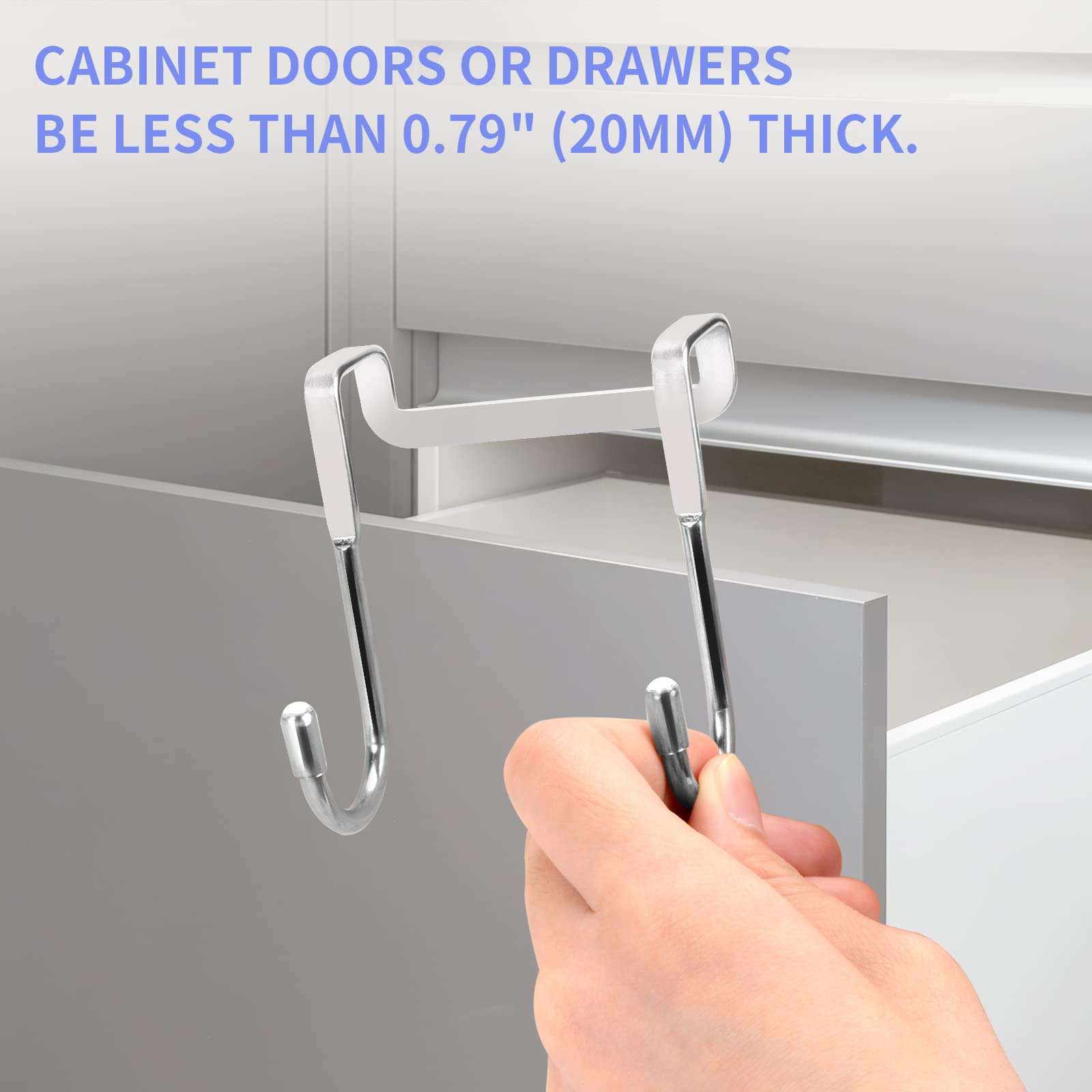 Drawer Hook Kitchen Hooks For Oven Mitts White Over-the-Door Double Hooks - Narrow ...