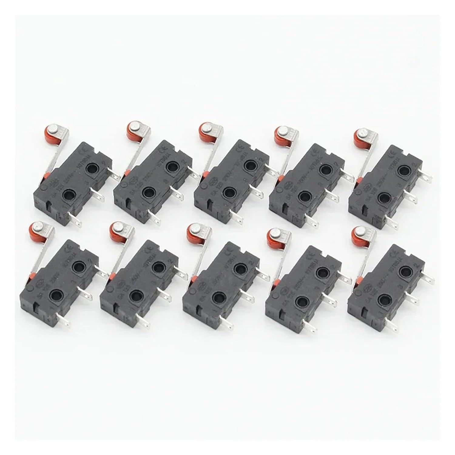 10pcs Miniature Limit Switch Roller Lever Arm SPDT Snap Action Switch