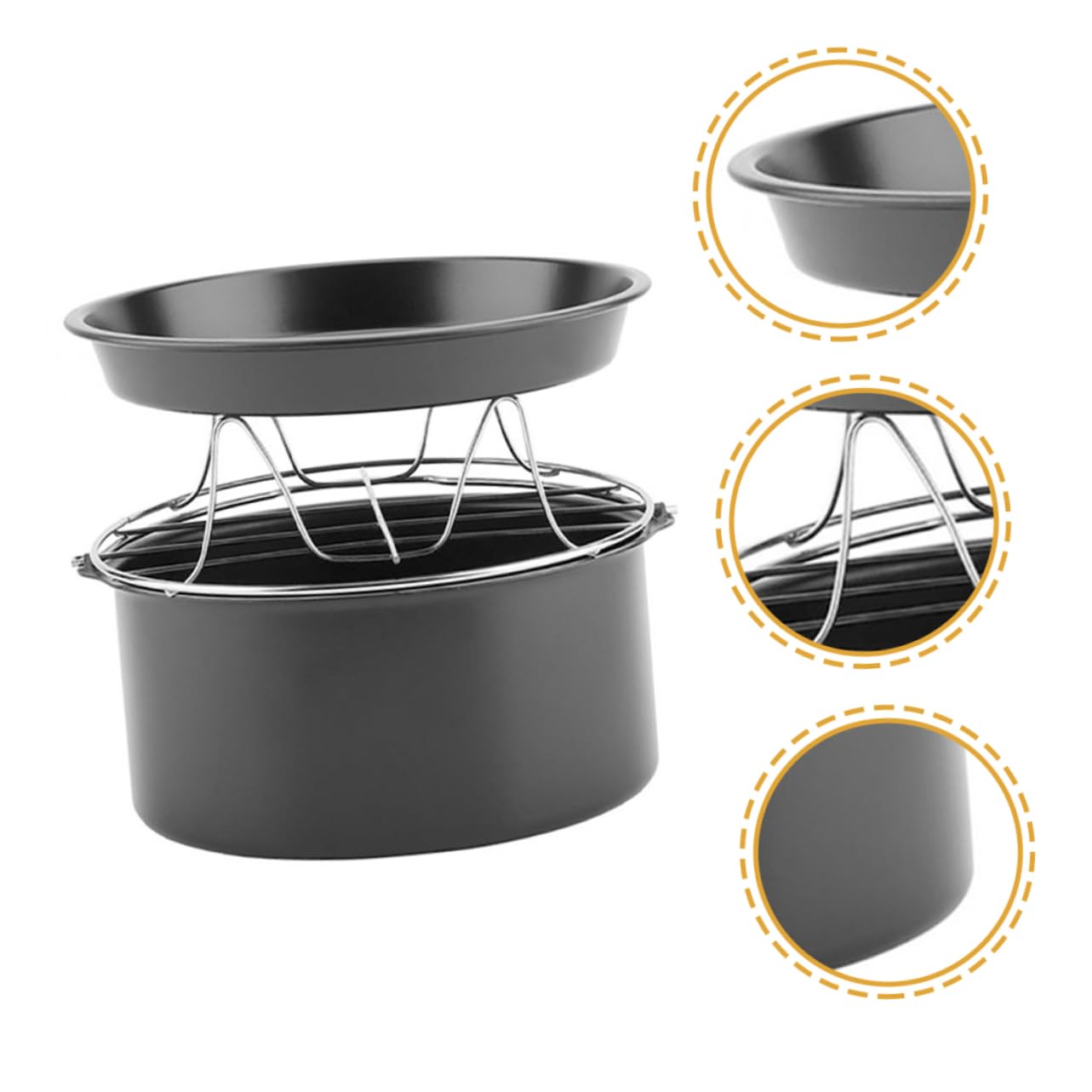 Moldes para Pasteles Redondos de 9 Pulgadas en Acero Inoxidable Negro