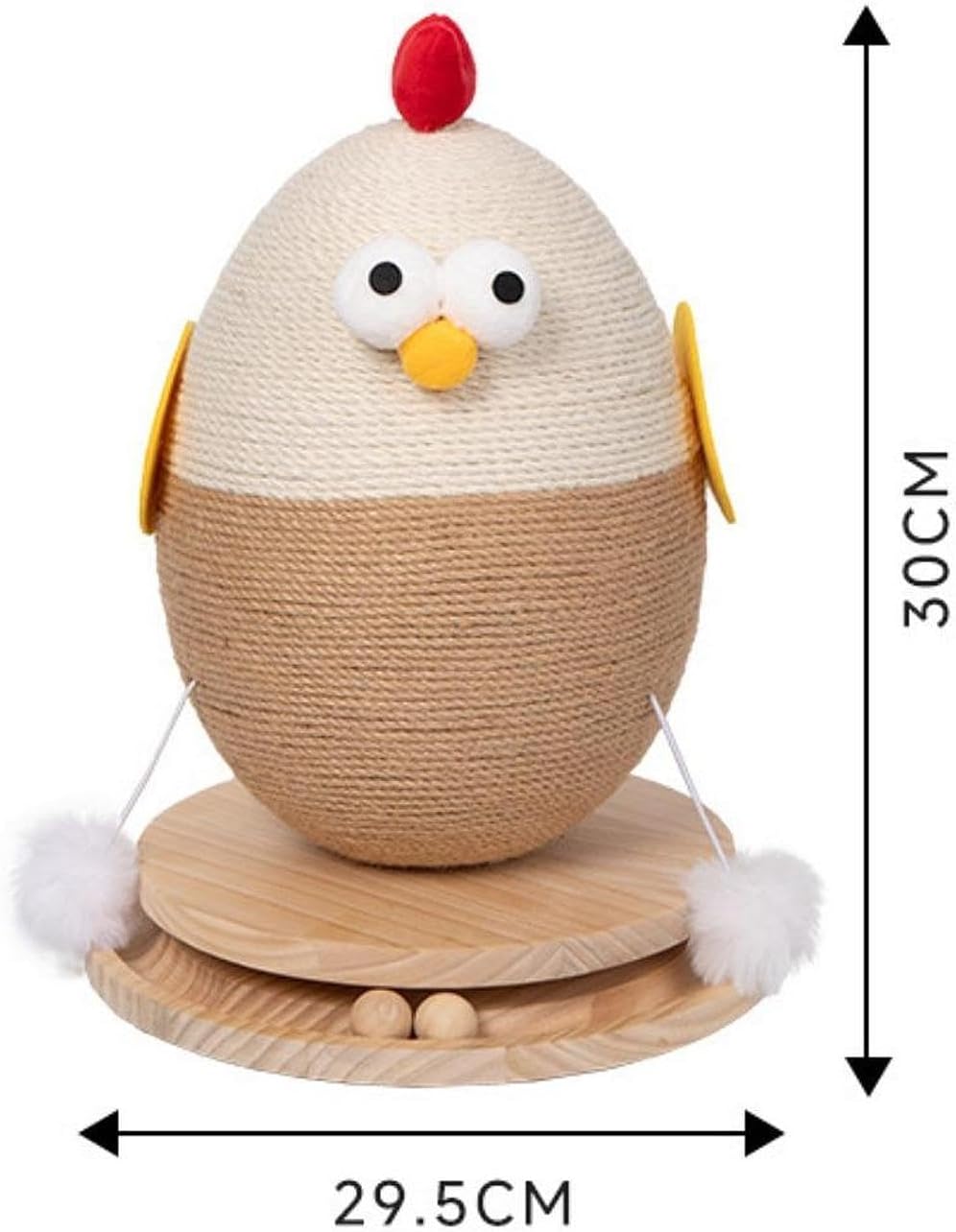 Chick Sisal Scratcher Post Training Accessories Funny for Good Behavior Stable Wooden Base Playing Interaction Grinding Claws