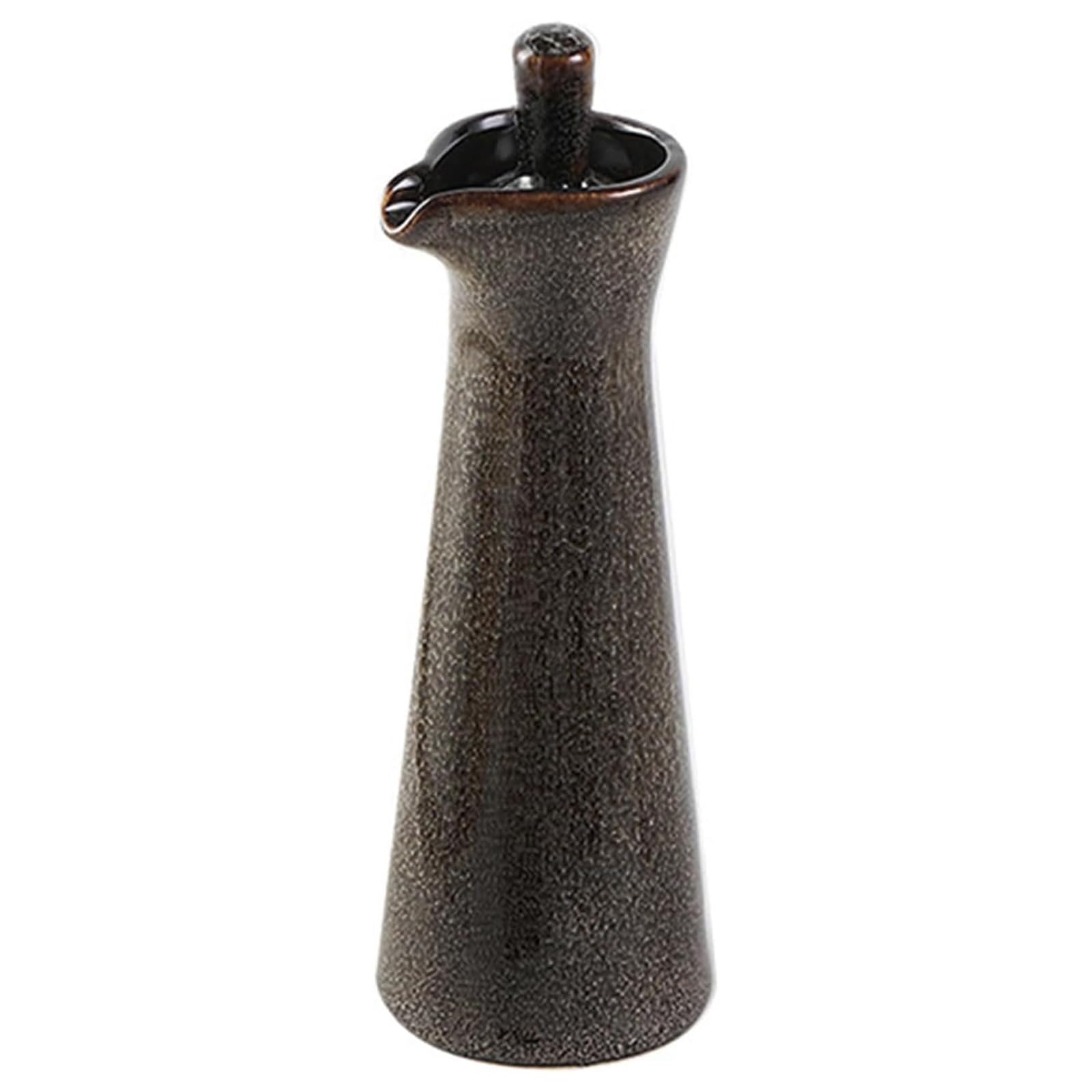 HXY Ceramic Olive Oil Dispenser Bottle,Traditional Japanese Ceramic Soy Sauce Dispenser - 120ml Pottery Soy Sauce and Vinegar Bottle,Vinegar Container Jar Suitable for Storage Coffee Syrups (Brown)