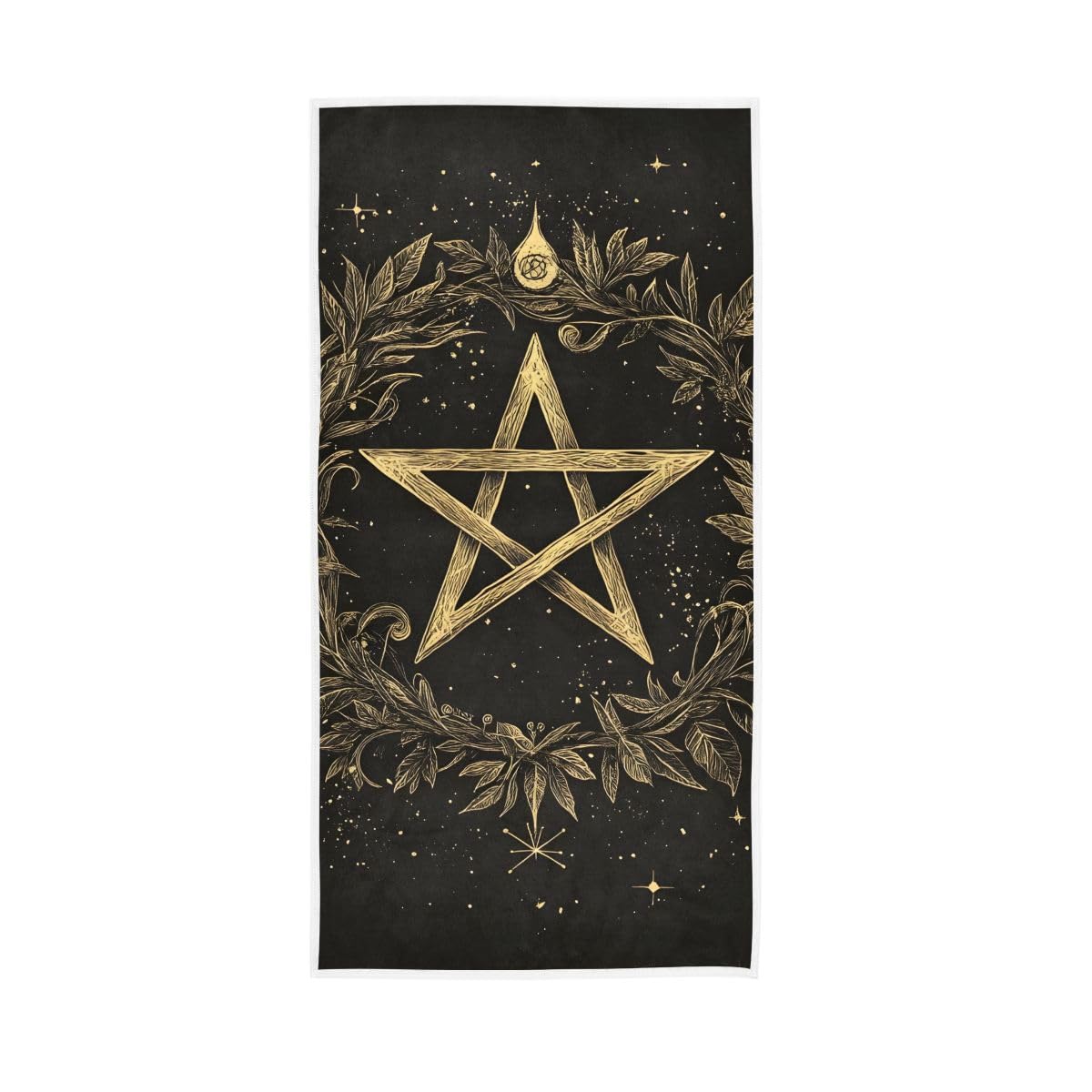 LSRCPD Ancient Pentagram Leaves Hand Towel, 15 x 30 Inches, Soft Highly Absorbent Towels for Bathroom Gym Shower