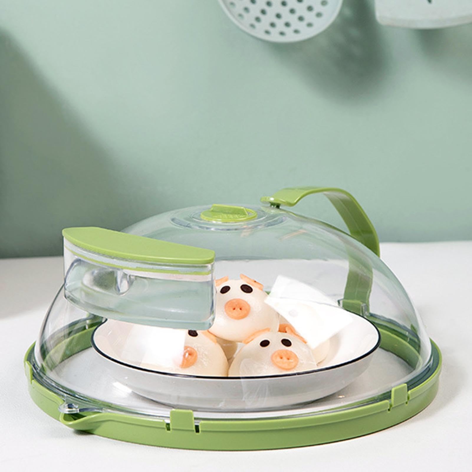 Cubierta Para Tapa De Microondas - Protector Contra Salpicaduras | Cubierta Ventilada Para Alimentos Para Microondas Con Depósito De Agua Para Humedad, Tapa Transpirable Para Preparación De Comidas Y