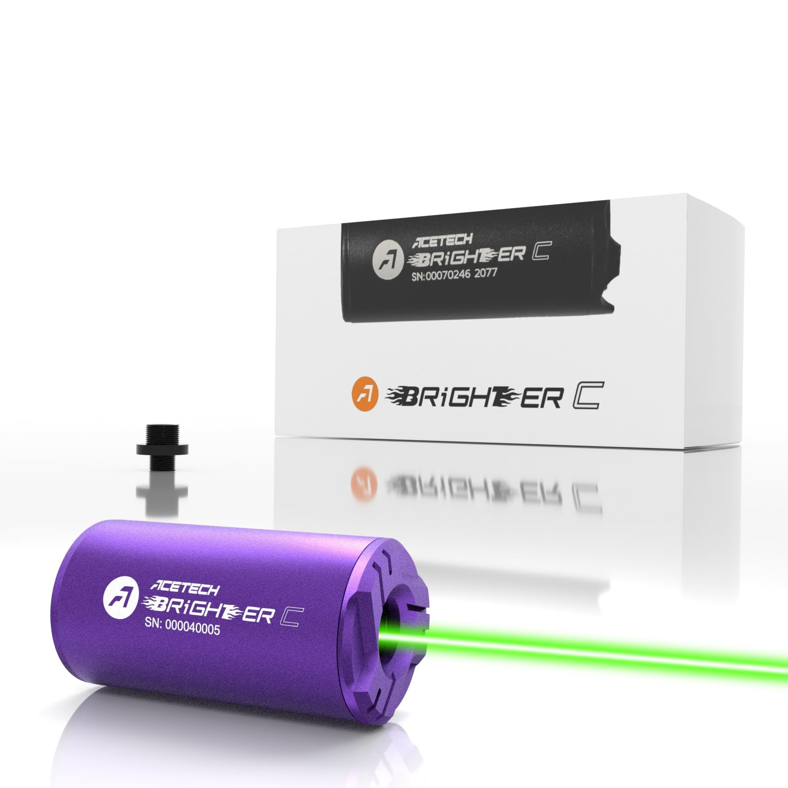 ACETECH Traceur Brighter C pour répliques d'airsoft Filetage 14mm antihoraire (CCW) ou 11mm horaire (CW).