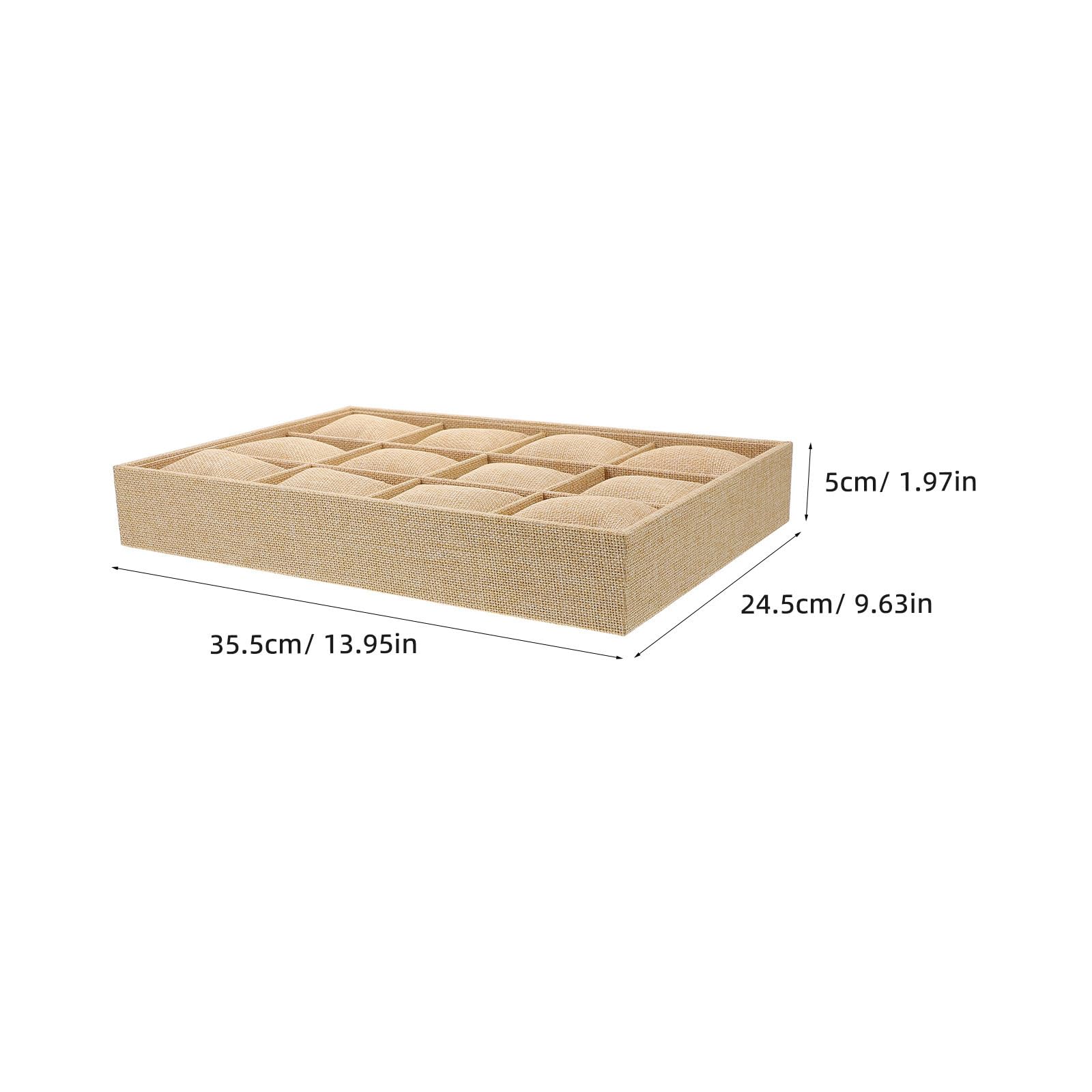 Homoyoyo Plateau Empilable à Bijoux 12 Cases en Lin Imitation, Lot de 2