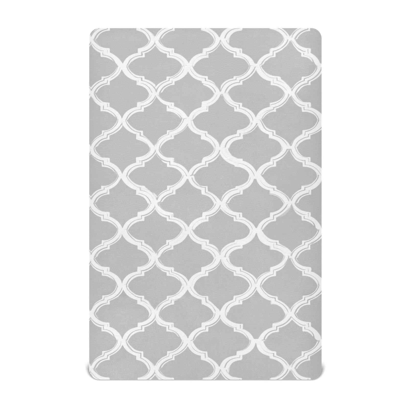 Crib Sheet Breathable Soft Crib Mattress Sheet for Baby Toddler Boys Girls Fitted Crib Sheet Fit Standard Crib Mattress 52 x 28 Inch Silver Minimalist Quatrefoil