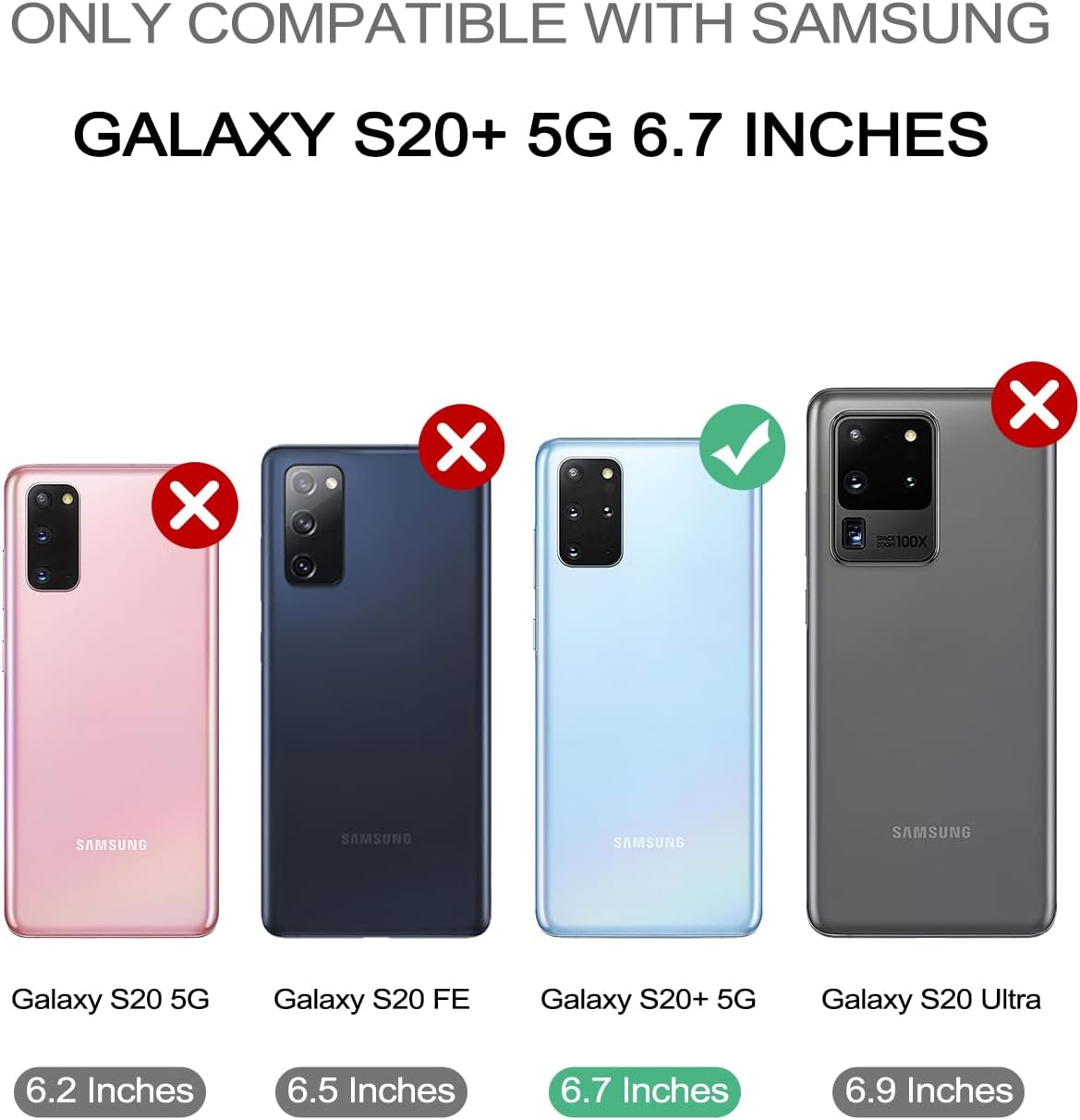 Dexnor for Samsung Galaxy S20+ Plus 5G Case, [Built in Screen Protector and Kickstand] Heavy Duty Military Grade Protection Shockproof Protective Cover for Samsung Galaxy S20 Plus 5G (Phantom Purple)