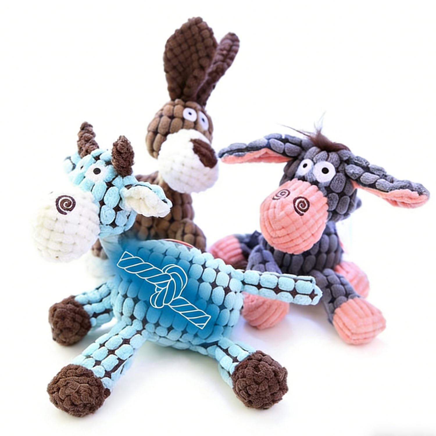 Puppy Toys 3 Pack Squeaky Plush Rope Dog Toys for Small Medium Dogs Interactive Chew Toys with Squeakers