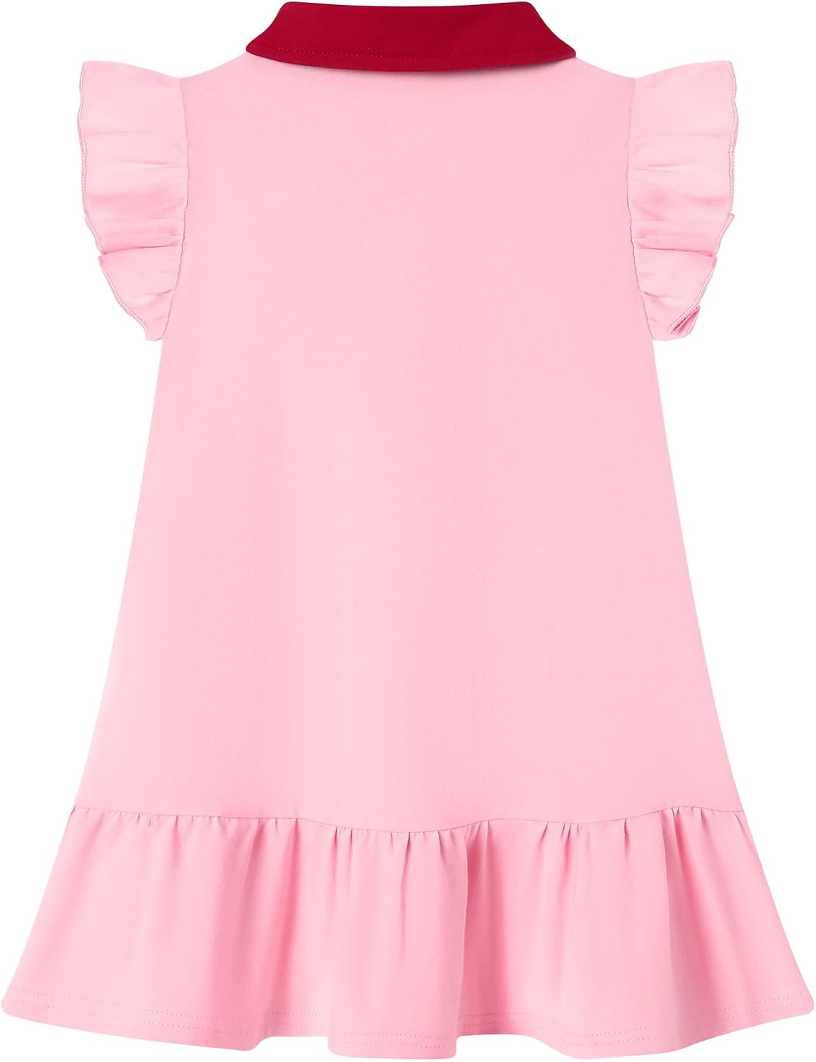 YALLET Toddler Girl Flutter-Sleeve Embroidered Dress Polo Floral Sundress image 4