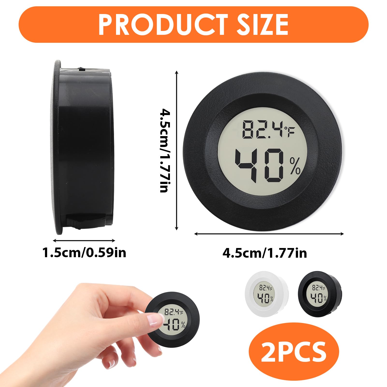 LCD Digital Hygrometer and Thermometer, Humidity Gauge for Greenhouses Dehumidifiers, Humidifiers, Basements, Babyrooms - Image 2