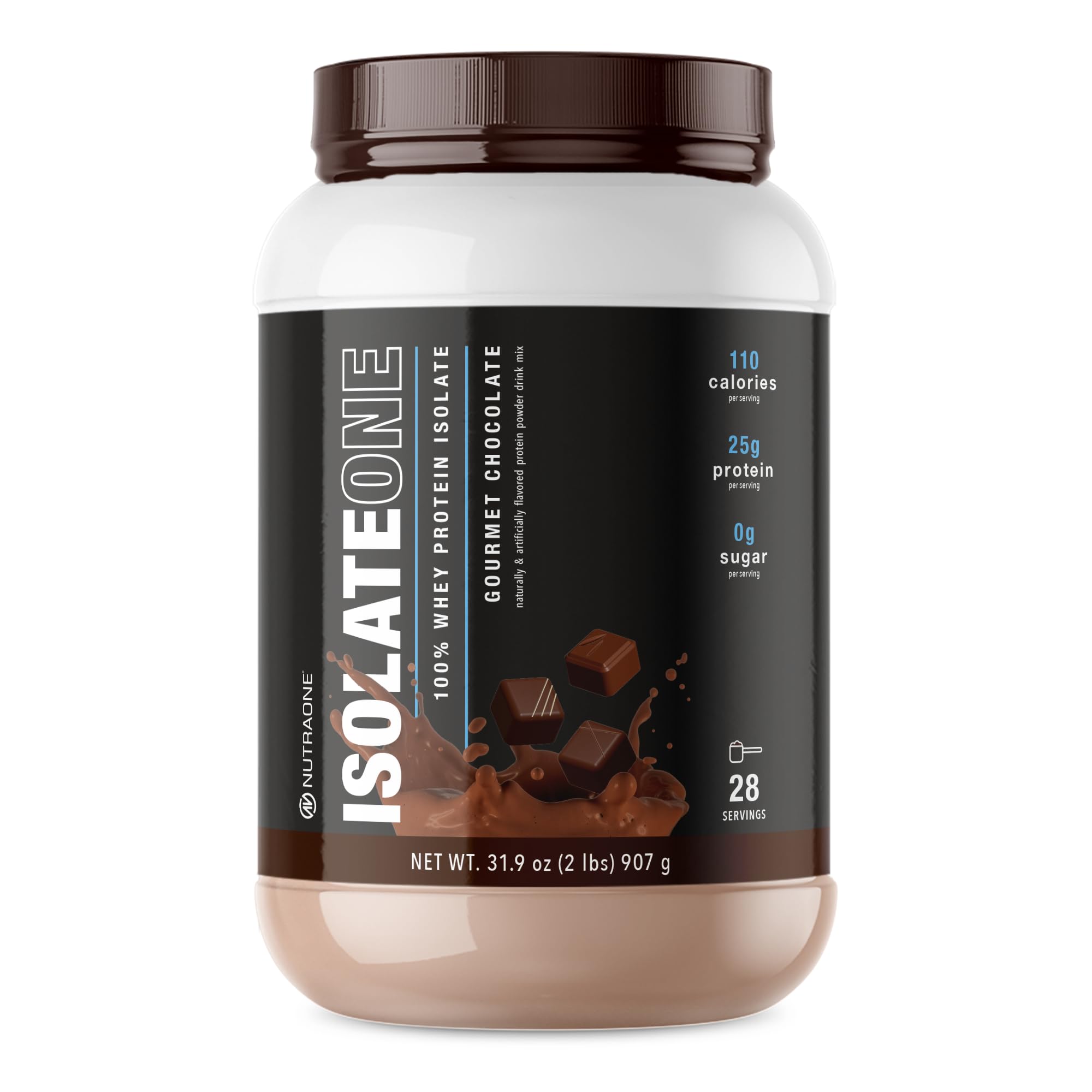 IsolateOne Whey Isolate Protein Powder 100% Pure Whey Isolate Powder (Gourmet Chocolate - 2 lbs)