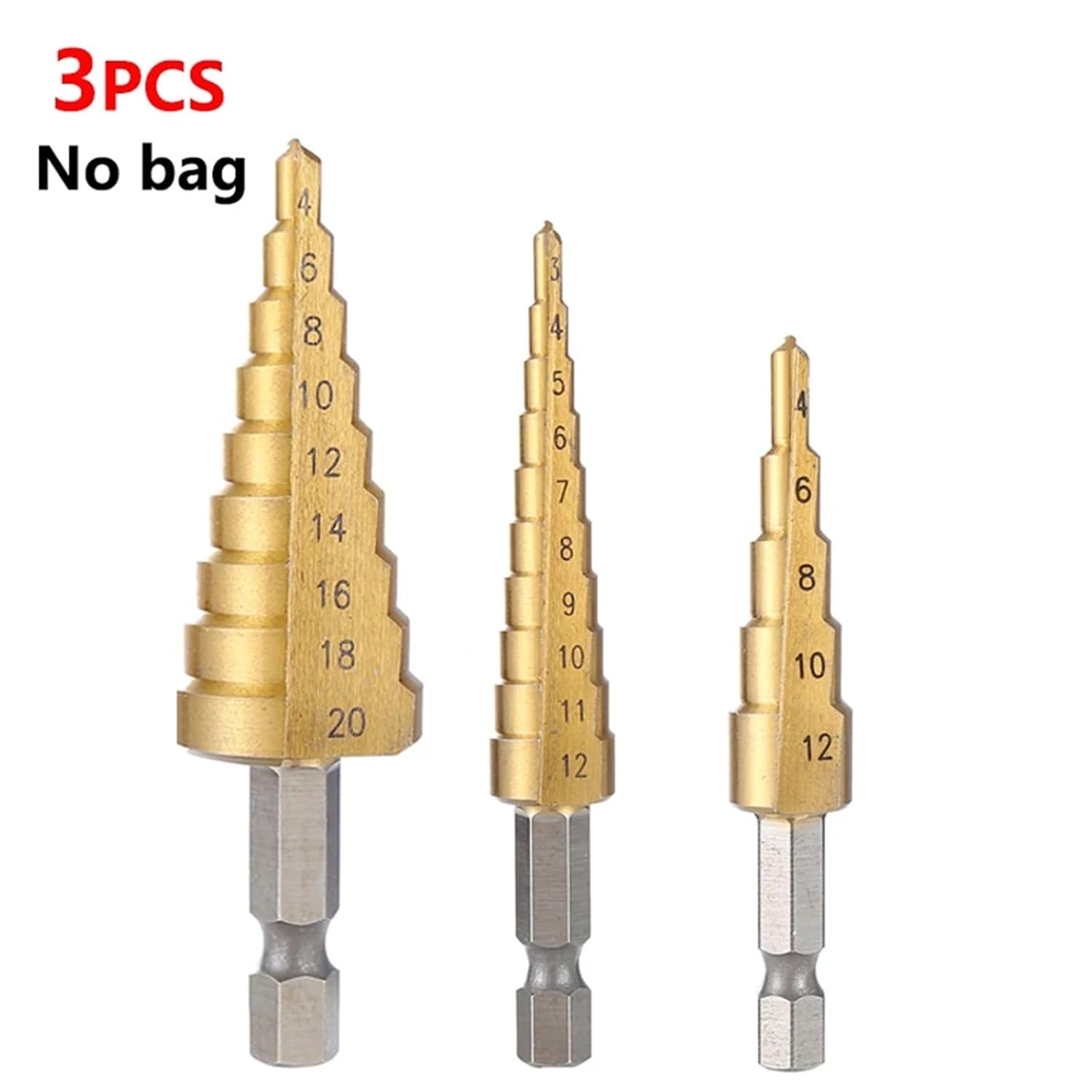 3-12mm 4-12mm 4-20mm Drill Bit Set Coated Wood Metal Hole Cutter Core Drill Bit Set 3Pcs(24/613#) HJDIPCKYVG