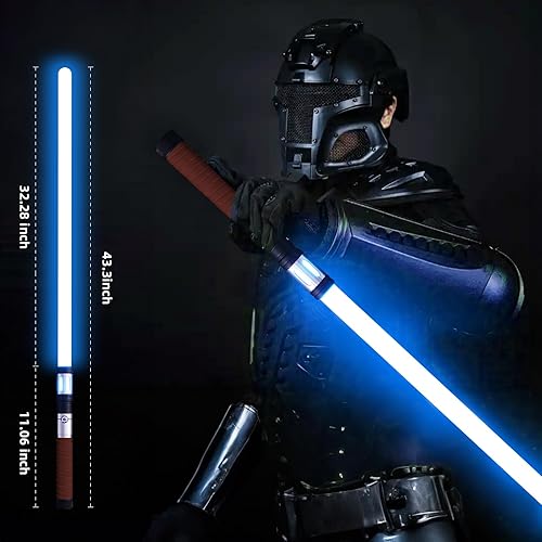 Miniatura 4 de Sable de luz de duelo con 12 colores RGB, 16 fuentes de sonido y control de movimiento, sables de luz Force FX con mango de metal premium y hoja