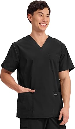Cherokee WW Professionals Men's V-Neck Scrub Top 4 Pockets Medical Shirt