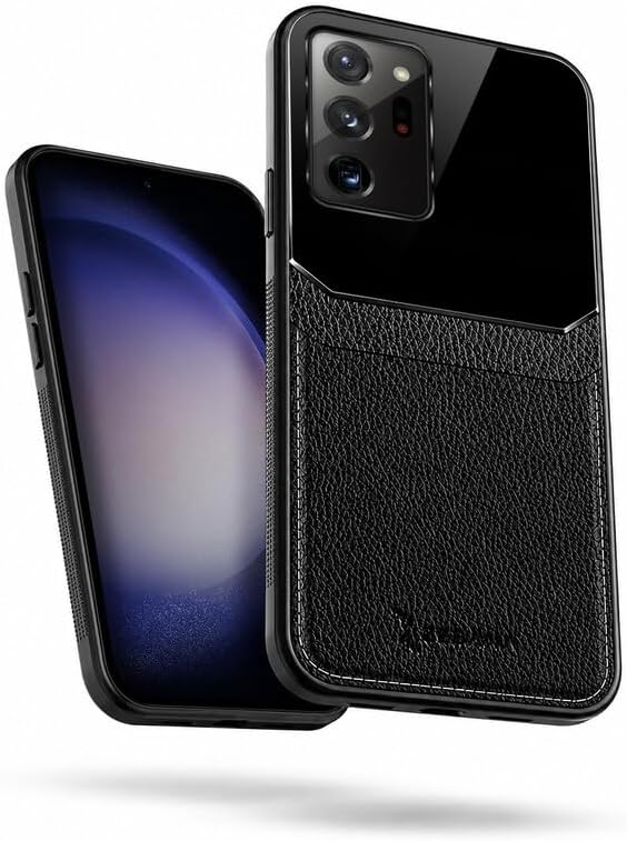 Zebana Samsung Galaxy Note 20 Ultra ile Uyumlu Kılıf Zebana Lens Deri Kılıf Siyah