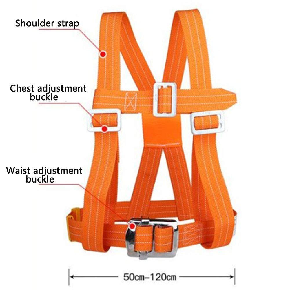 SwaYve Kit de Arnés de Detención de Caídas, Arnés de Escalada, Cinturón de Seguridad de Protección Contra Caídas, Cintura 50-120 cm para Trabajos Aéreos, Escalada, Rappel, Rescate, Espeleología/1.6M