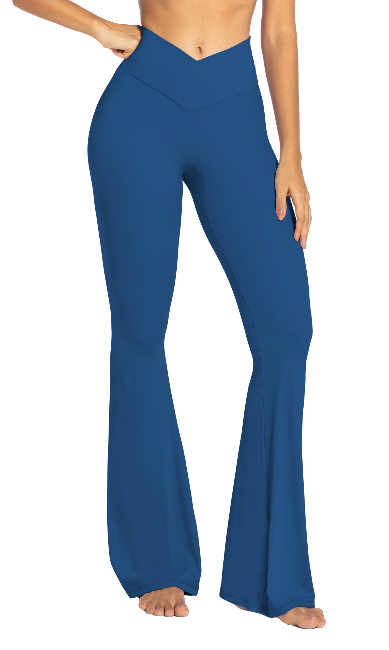 Sunzel Flare Leggings for Women, Crossover Yoga Pants with Tummy Control