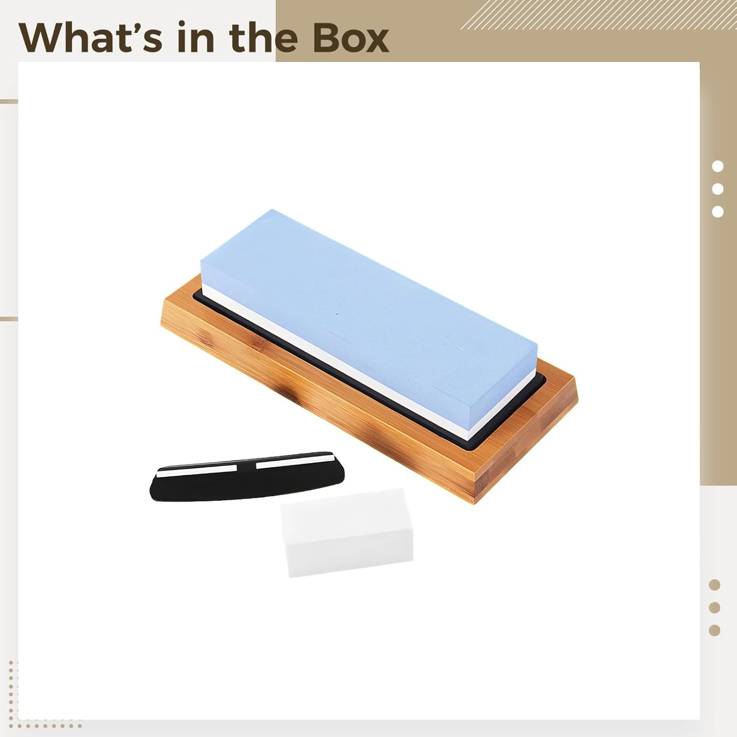 Knife Sharpening Stone, 1000/6000 Grit Combination Whetstone With Wood Base, Angle Guide And Dressing Stone For Kitchen, Hunting, Pocket Knives