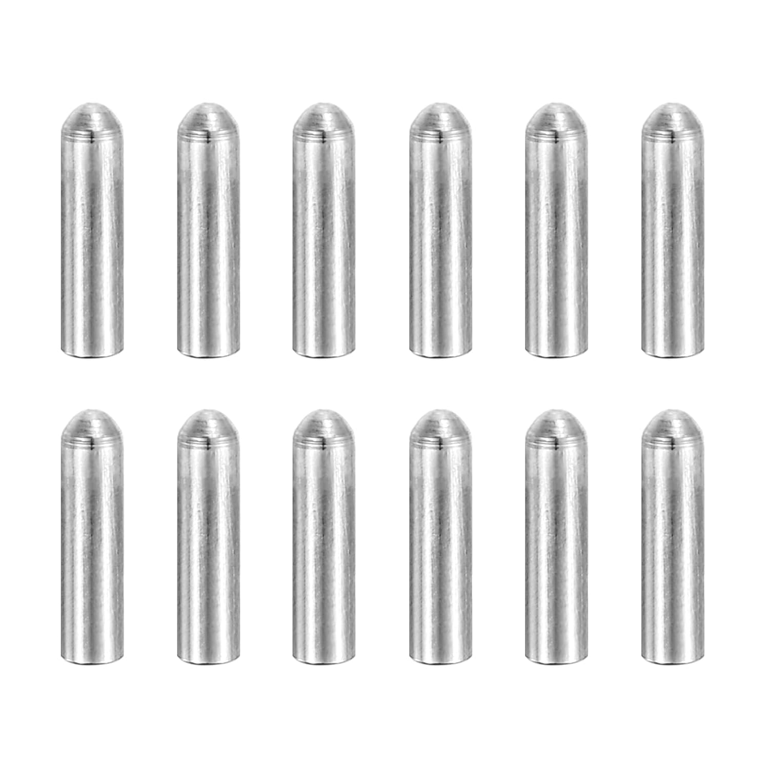 MECCANIXITY 12 pcs 304 Stainless Steel Dowel Pins, 3x30 mm Round Head Flat Chamfered End Metal Dowel Pin Shelf Support Pegs Rod Fasten Elements for Furniture DIY Project