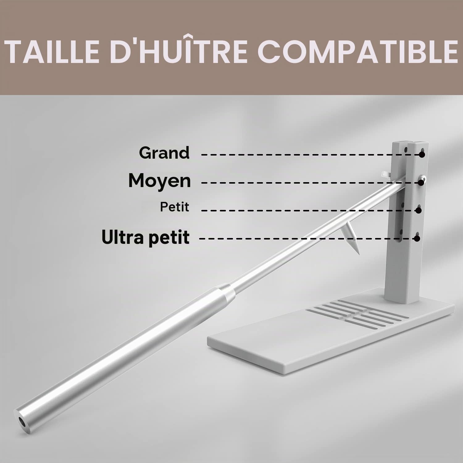 Outil à Huîtres en Acier Inoxydable, Couteau à Huîtres Portable, Facile à Utiliser, Machine à Ouvrir les Huîtres pour Usage Domestique, Incluant Deux Couteaux à Huîtres, Gant et Serre-Joint G.