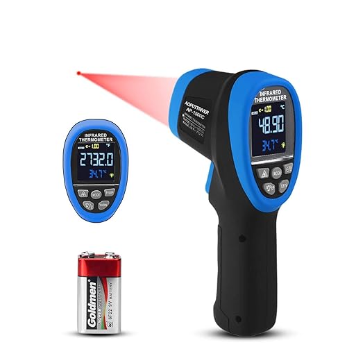 Termómetro IR de alta temperatura -58 - 2732, pirómetro industrial láser dual 301 sin contacto, pistola termómetro digital sin contacto con gran