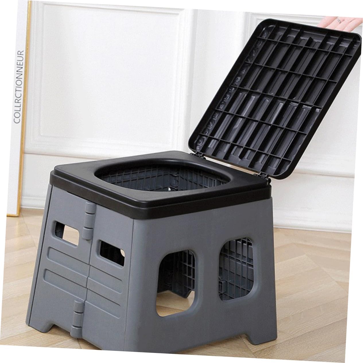 Portable Foldable Toilet for Outdoor Travel Emergency Potty for Camping Lightweight Carry Design with Garbage Bags Included