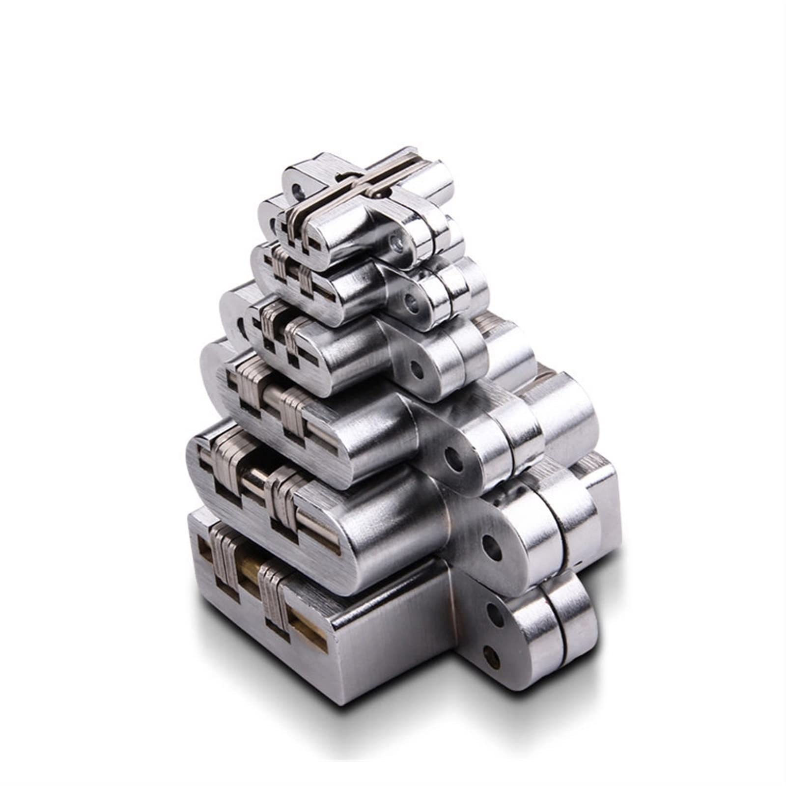 Nvsfzgiyg 13X45mm 2Pcs 304 Stainless Steel Hidden Hinges, Seven Sizes Invisible Folding Door For Kitchen Furniture Hardware, Cabinets(13X45mm)