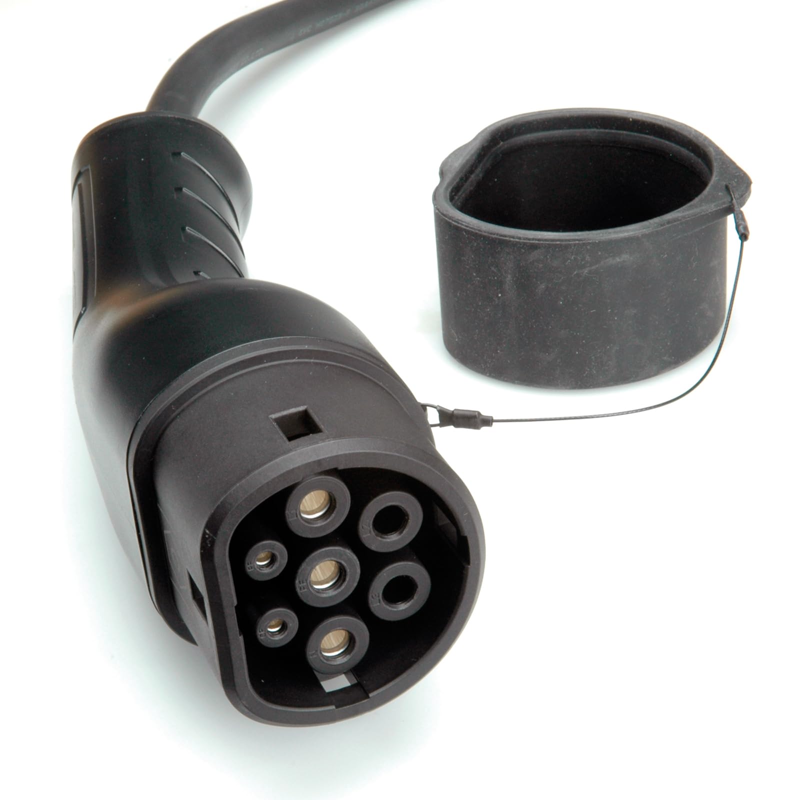 ROLINE Kabel do ładowania e-samochodu typu 2, 3-fazowy, 480 V AC (3P+N+E), 16 A, 11 kW, kabel spiralny, 3 m