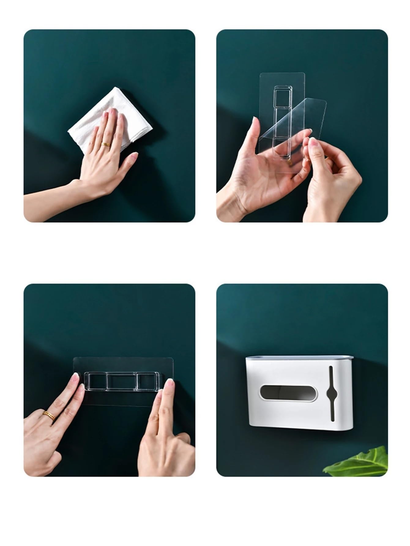 Distributore Di Sacchetti Di Cestino Scatola di immagazzinaggio a parete da 2 pezzi Foratura gratuita Scatola di immagazzinaggio del sacchetto della spazzatura Scatola di immagazzinaggio del sacchetto