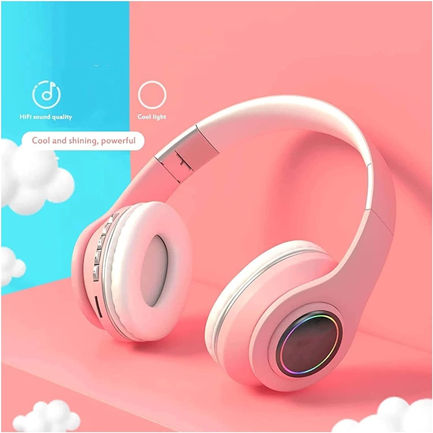 Auriculares for niños - Auriculares intrauditivos estéreo Plegables sin enredos de 3,5 mm for niños/Adolescentes/niños/niñas/Escuela/Viaje en avión/Tableta (Color : Yellow)