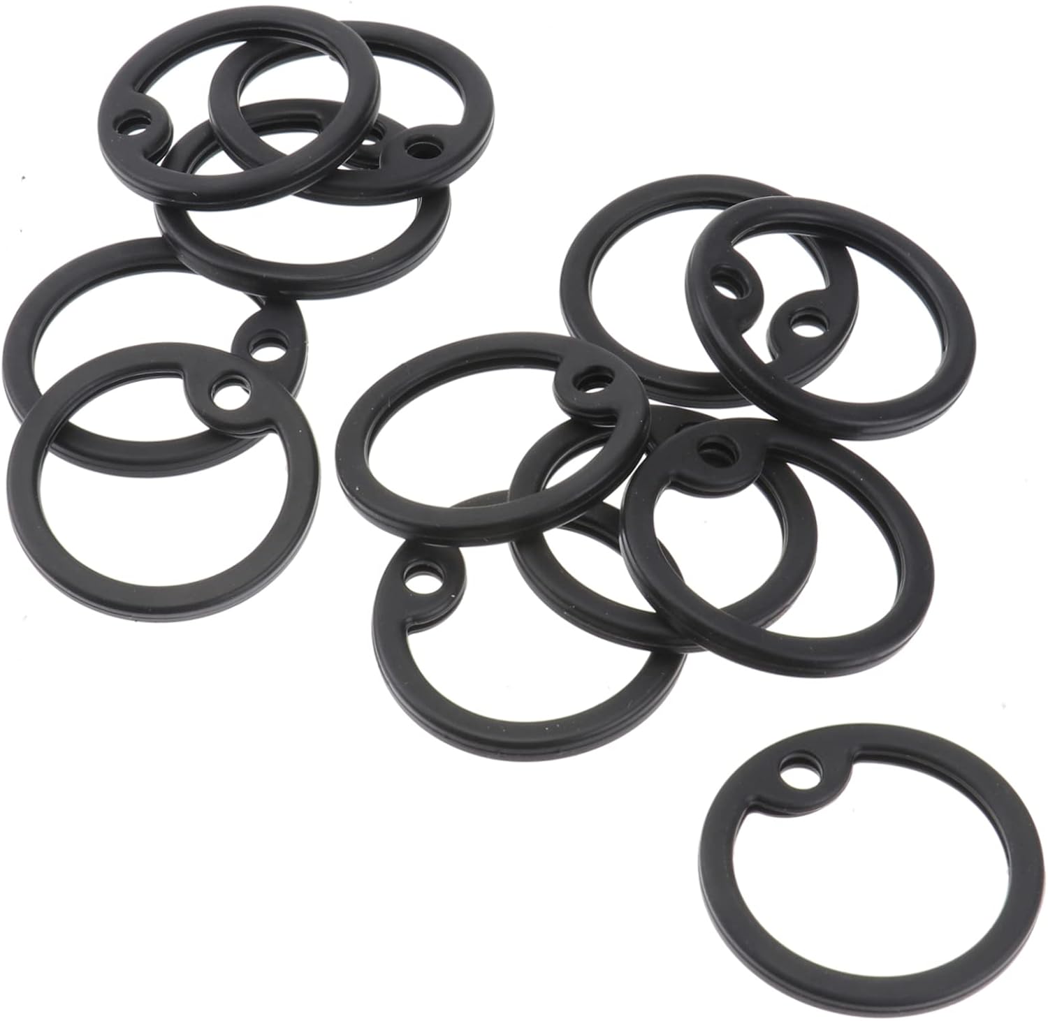 Angoily 24pcs Silicone Dog Tag Silencers Mute Circles for Pet Id Tags Noise Reduction for Dogs Cats Protects Edges Thick Material