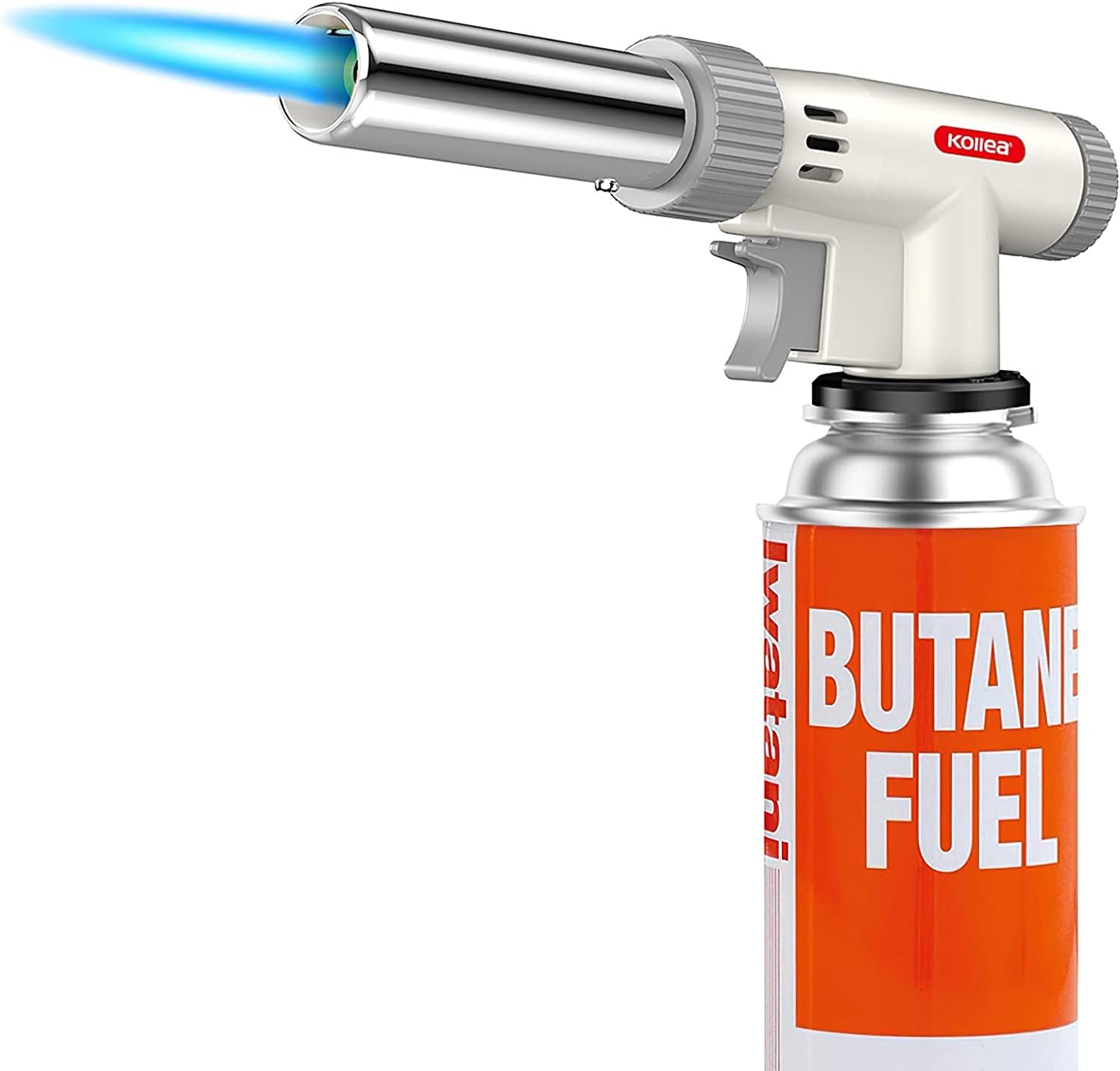 Butane Torch, Kollea Professional Kitchen Blow Torch, Mini Chef Artist Culinary Cooking Torch with Adjustable Flame & Reverse Use for Creme Brulee, Baking, Crafts, BBQ (Butane Gas Not Included)