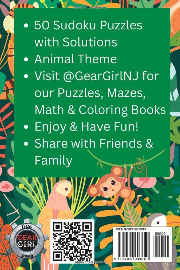 Miniatura 2 de Sudoku Animals, Level Normal, for Tweens and Teens 6 x 9 inch, Large Print, Activity Book, 50 Sudoku Puzzles with Solutions for Tweens and Teens,