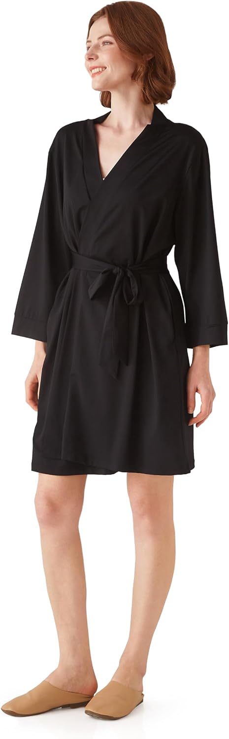Womens Robe Lightweight Short Knit Bathrobe Soft Ladies Sleepwear with Pockets,lightweight summer robes for women