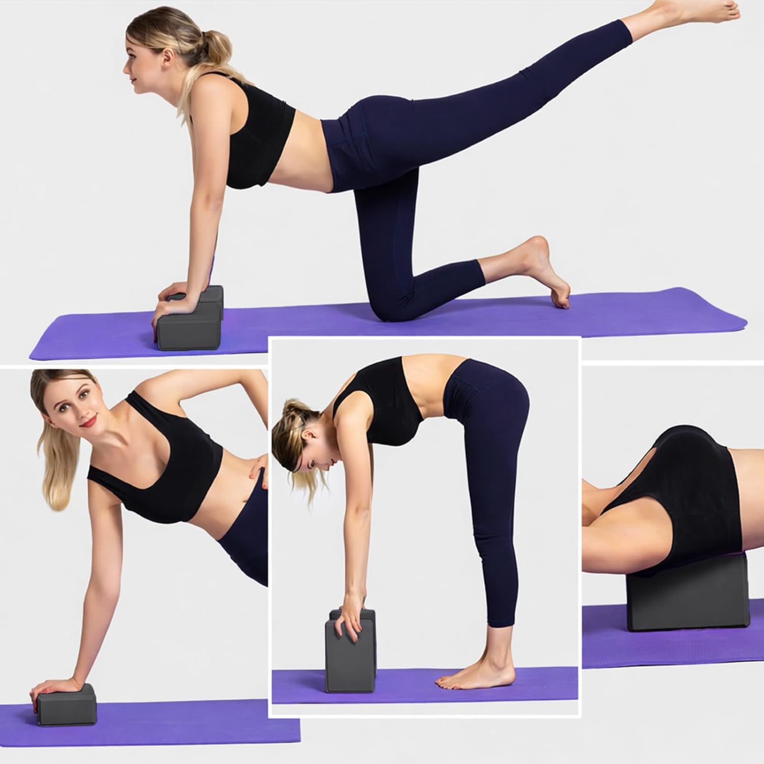 GOGO 32 Packs Yoga Blocks Bulk Yoga Bricks, Non-Slip Foam Gym Block 9X6X3 Inch for Pilates Meditation