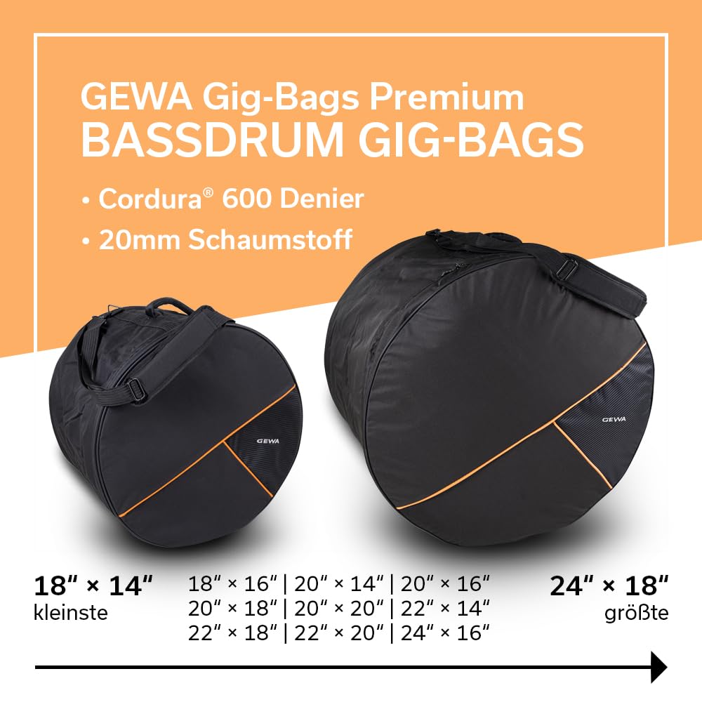 GEWA Premium Bass Drum Bag 20x16in