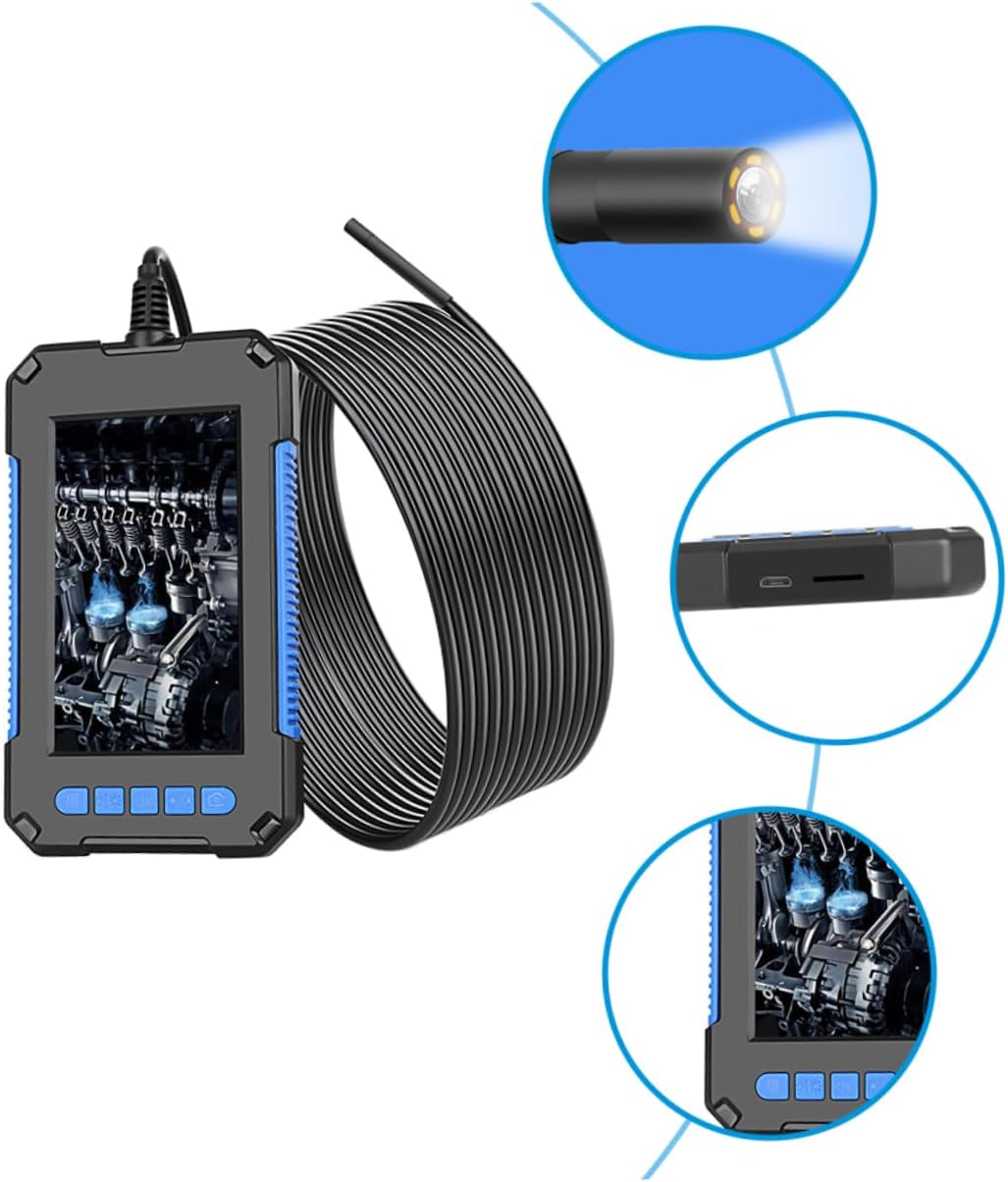 STOBAZA 1set Industrial Inspection Borescope Led Lights and Display Screen for Automotive and Pipeline Inspections