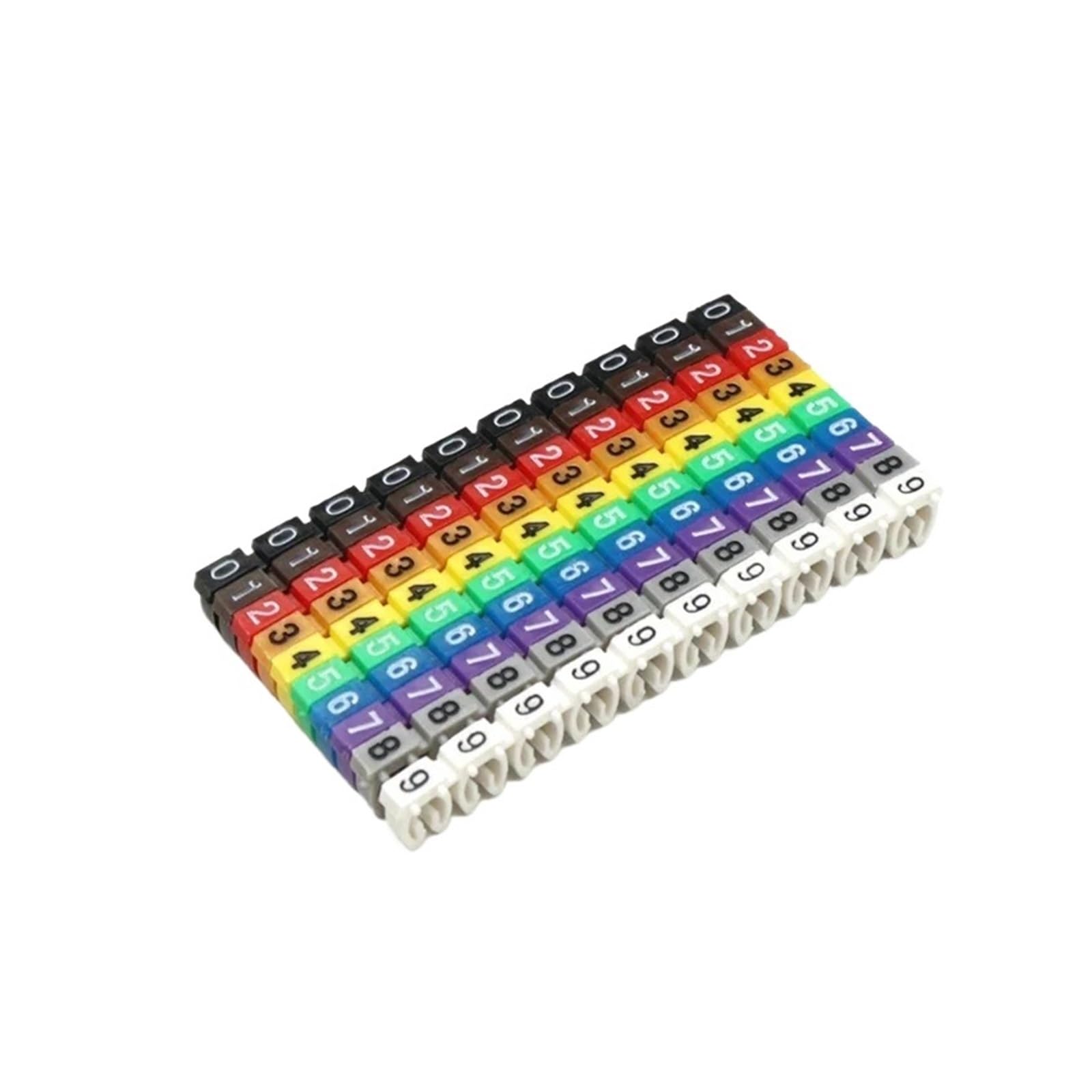 Wdsbznb One Color Cable Tags 100/150Pcs Cable Markers Colourful M-Type Wire Numbering Marker Tube Number Tag Label For 2-8Mm Network(2.5Mmx100pcs)