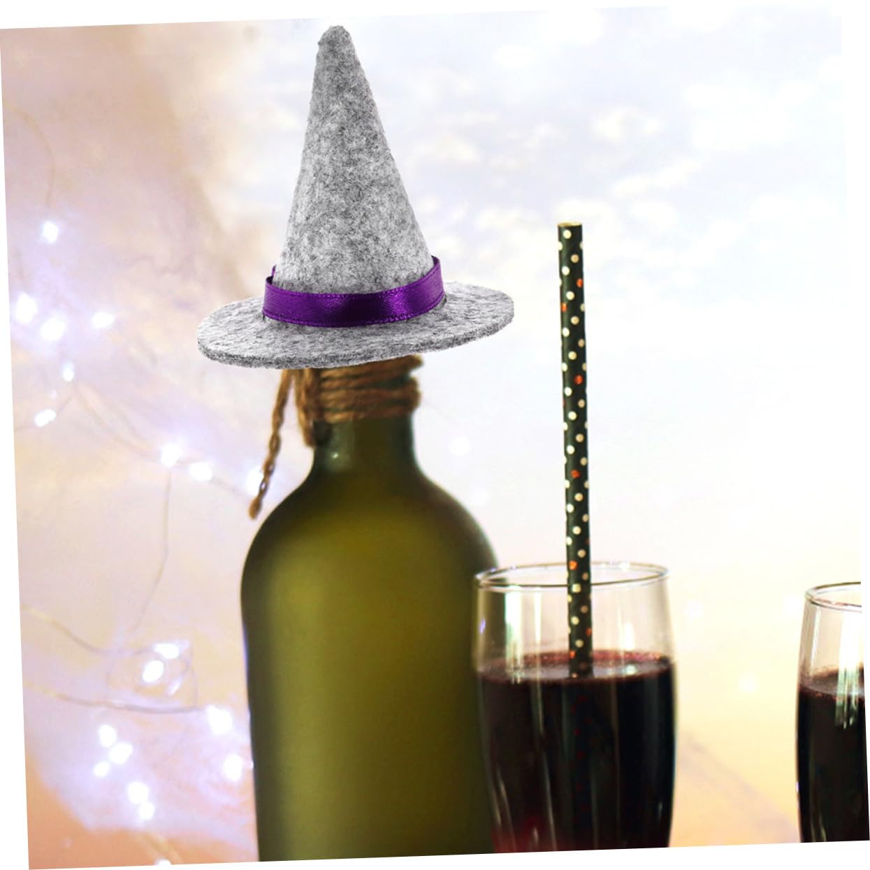 Mini-Hexenhüte Für Halloween – 6 Stück Filzhüte Für Flaschen, Haar & Deko, Party-Ornamente
