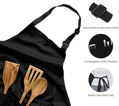 Miniatura 3 de SuSuTiFy Delantales de chef personalizados, delantal de cocina personalizado con nombre de foto, logotipo, 2 bolsillos, regalo de cocina para