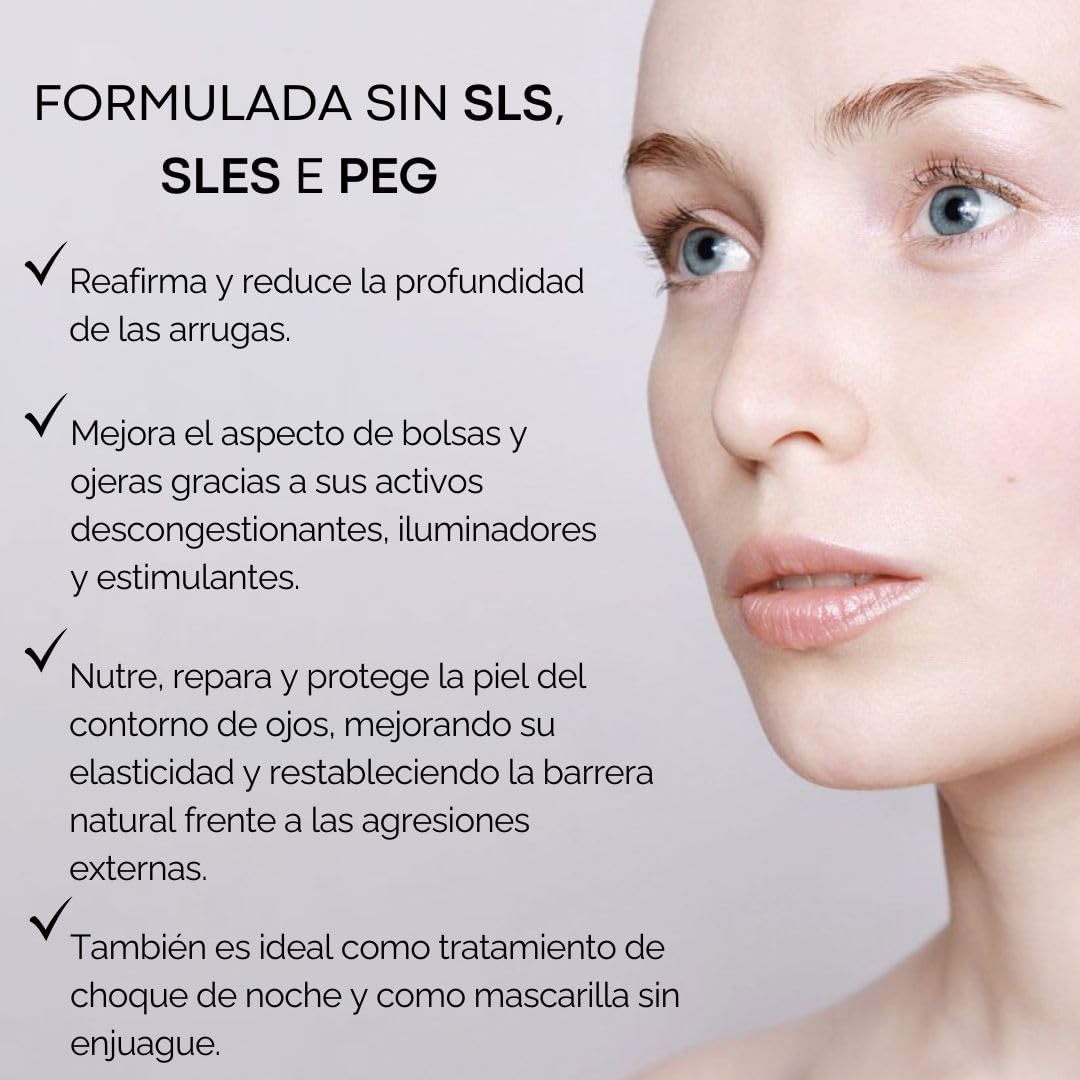 URBANIC Crema Intensiva Contorno de Ojos Eye Repair, Contorno de Ojos Ojeras con Ceramidas 15 ml de producto, Tratamiento intensivo contorno de ojos Sin SLS, SLES y PEG para arrugas, bolsas y ojeras