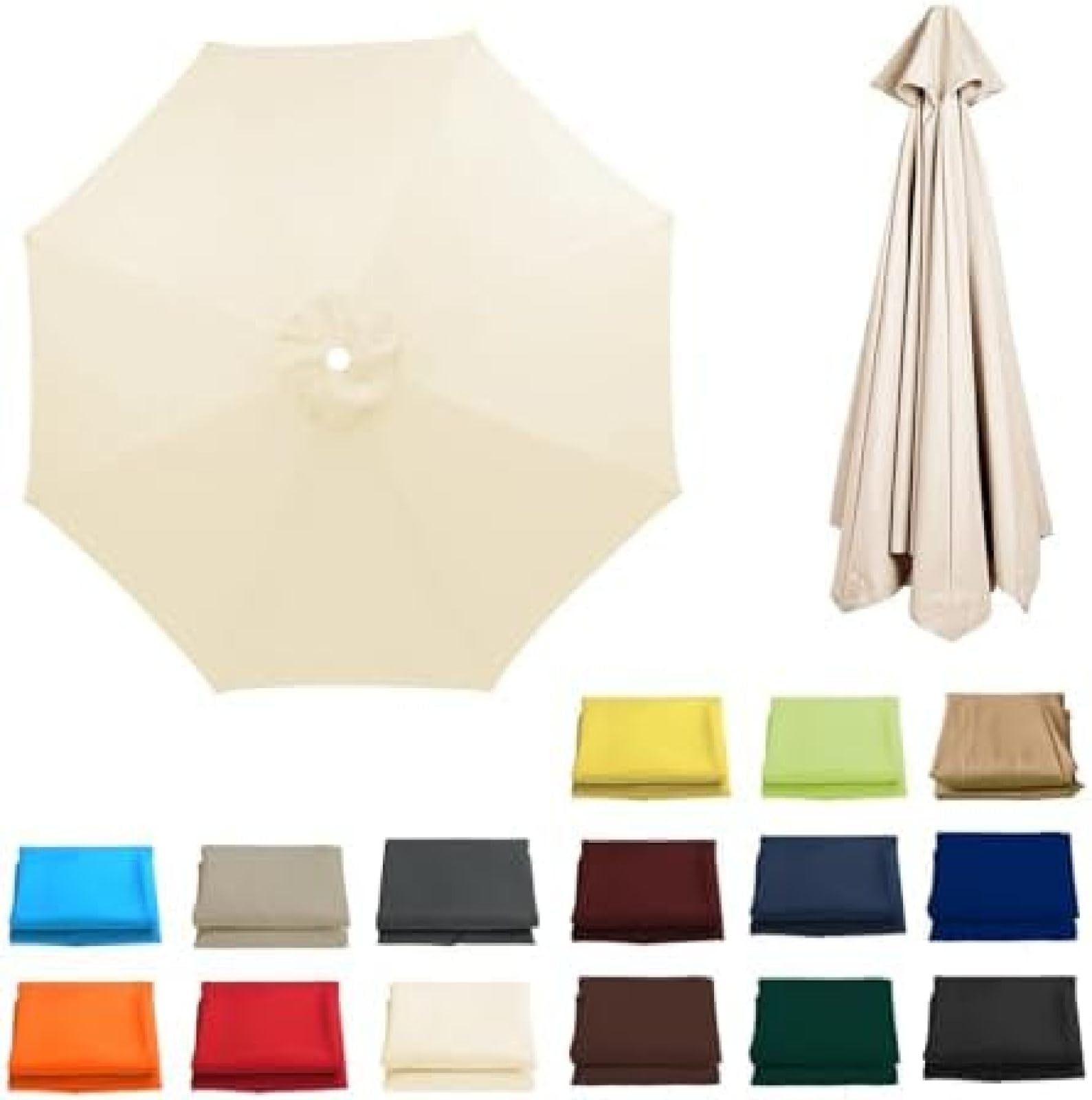 Parasol ogrodowy, 2 m, 3,5 m, 6/8 ramienia, wodoodporny, do ogrodu, na plażę, na patio, ochrona przed promieniowaniem UV, łatwy montaż, relaks na świeżym powietrzu