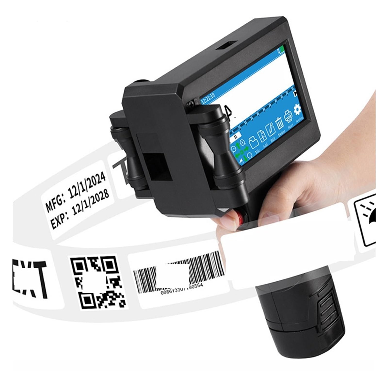 12.7 ミリメートルノズルミニハンドヘルドインクジェットプリンタ QR 