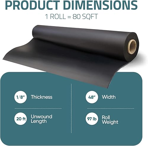 Miniatura 6 de Tönnen Vinilo cargado en masa de 1.23 lbft2  Barrera profesional de insonorización MLV. Grosor óptimo. Barrera de ruido premium  Barrera de sonido